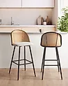 Set of 2 Bar Chairs CORNELL Metal Black