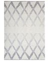 Teppich hellbeige / grau 140 x 200 cm geometrisches Muster Shaggy PENDIK_857614
