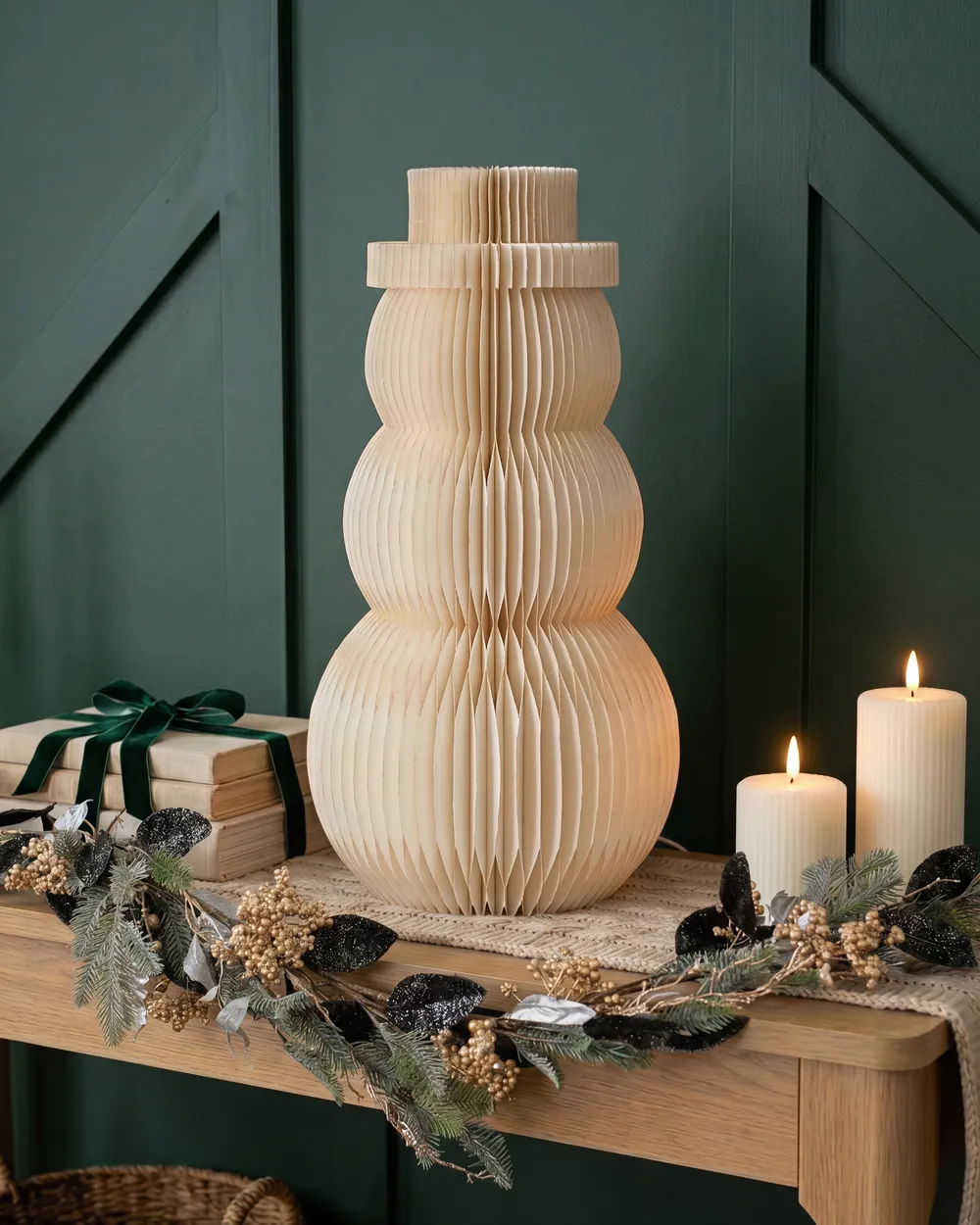 Christmas Decoration Table Lamp BANGA 51 cm Snowman Beige_1115347