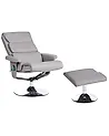 Massage Chair LEGEND with Footstool Faux Leather Grey