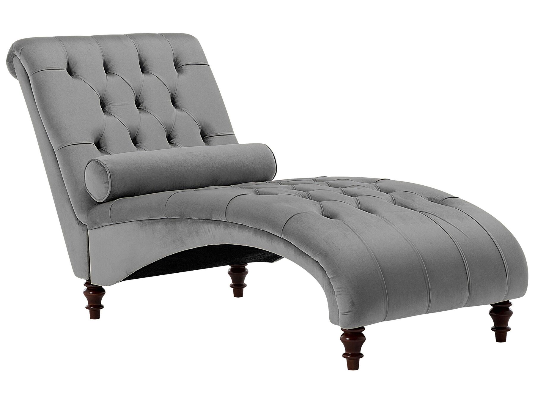 Chaise longue de terciopelo gris MURET_750605