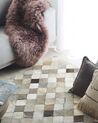 Kožený koberec 140 x 200 cm sivá/hnedá BANAZ_764627