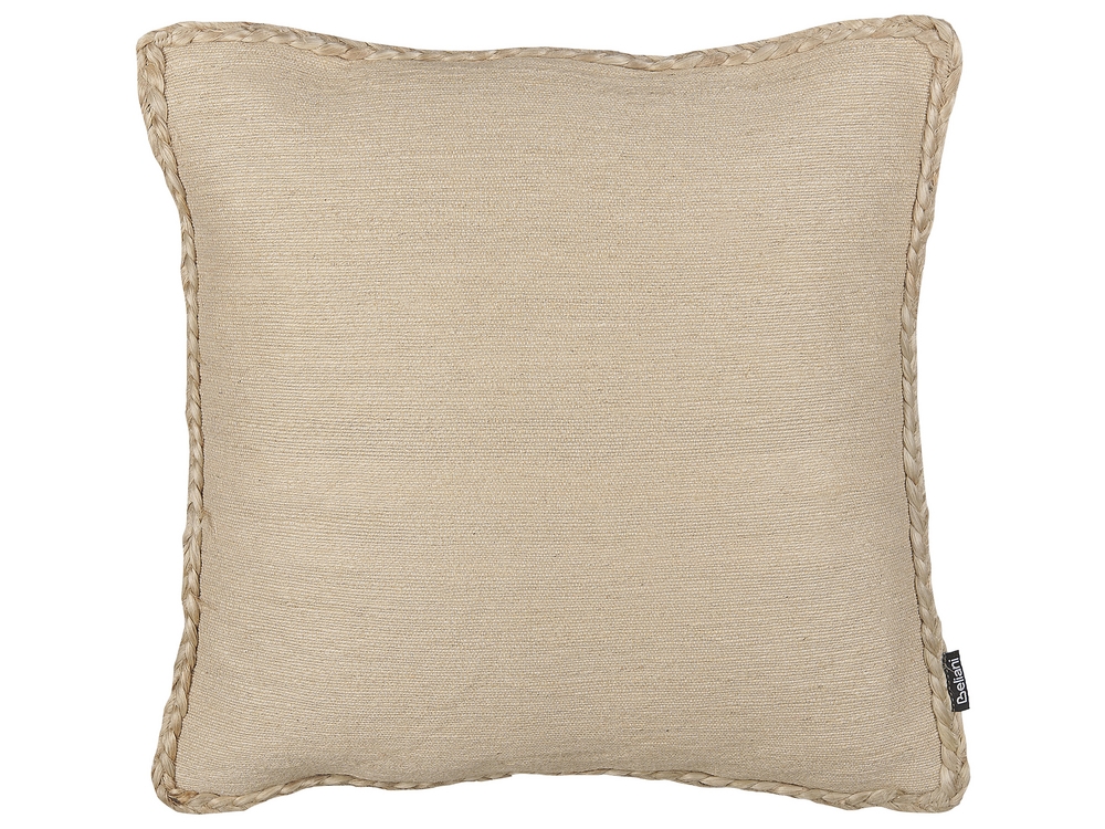 Jute Cushion 45 x 45 cm Beige ELLIOTTIA Beliani