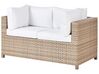 Lounge Set Rattan beige 4-Sitzer Auflagen cremeweiss MILANO_929443