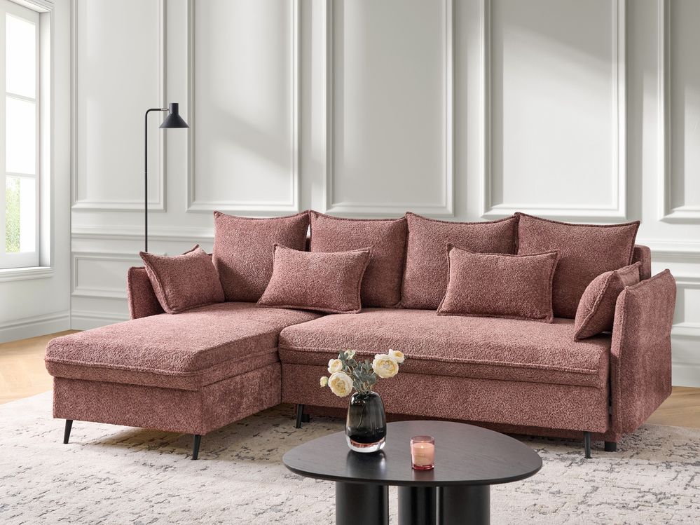 Sofá Esquinero Modular HOMCOM 3 Plazas – Chaise Longue Izquierda/derecha, Tejido Terciopelo, Patas De Madera, 186x121x82 Cm