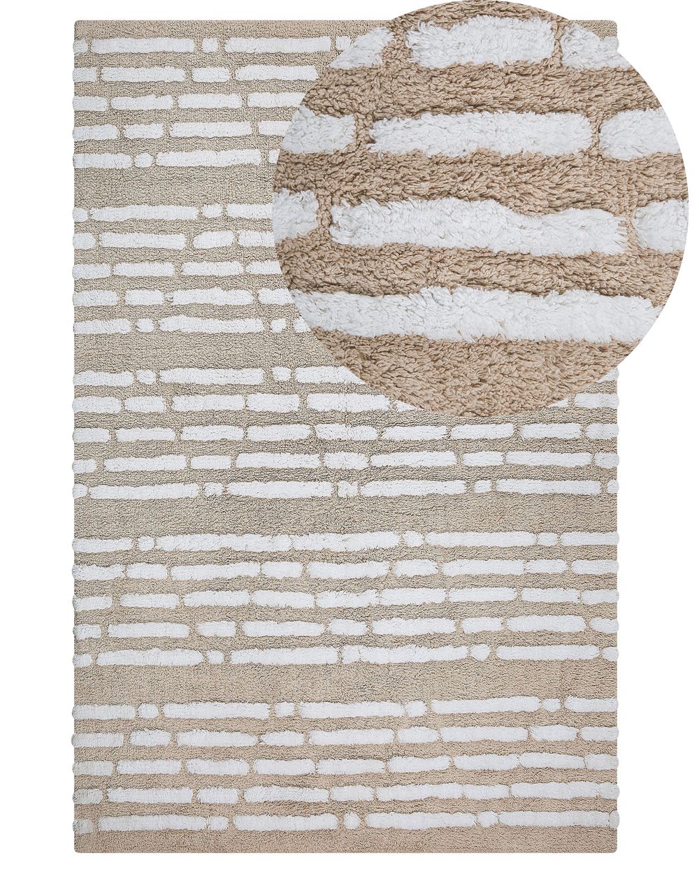 Tappeto AHIRLI Beige 120 x 180 cm Cotone