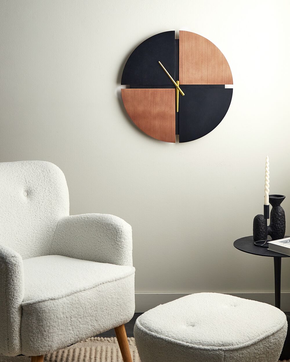 Nástěnné hodiny ARAMON 60 cm Hnědá/Černá