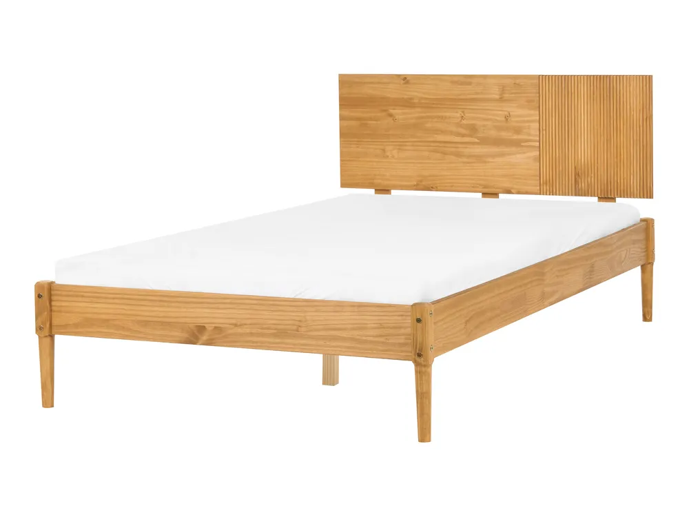 Bedroom Set Pine Wood FLAVIGNAC 120 x 200 cm (EU Small Double) Light Brown_1099289