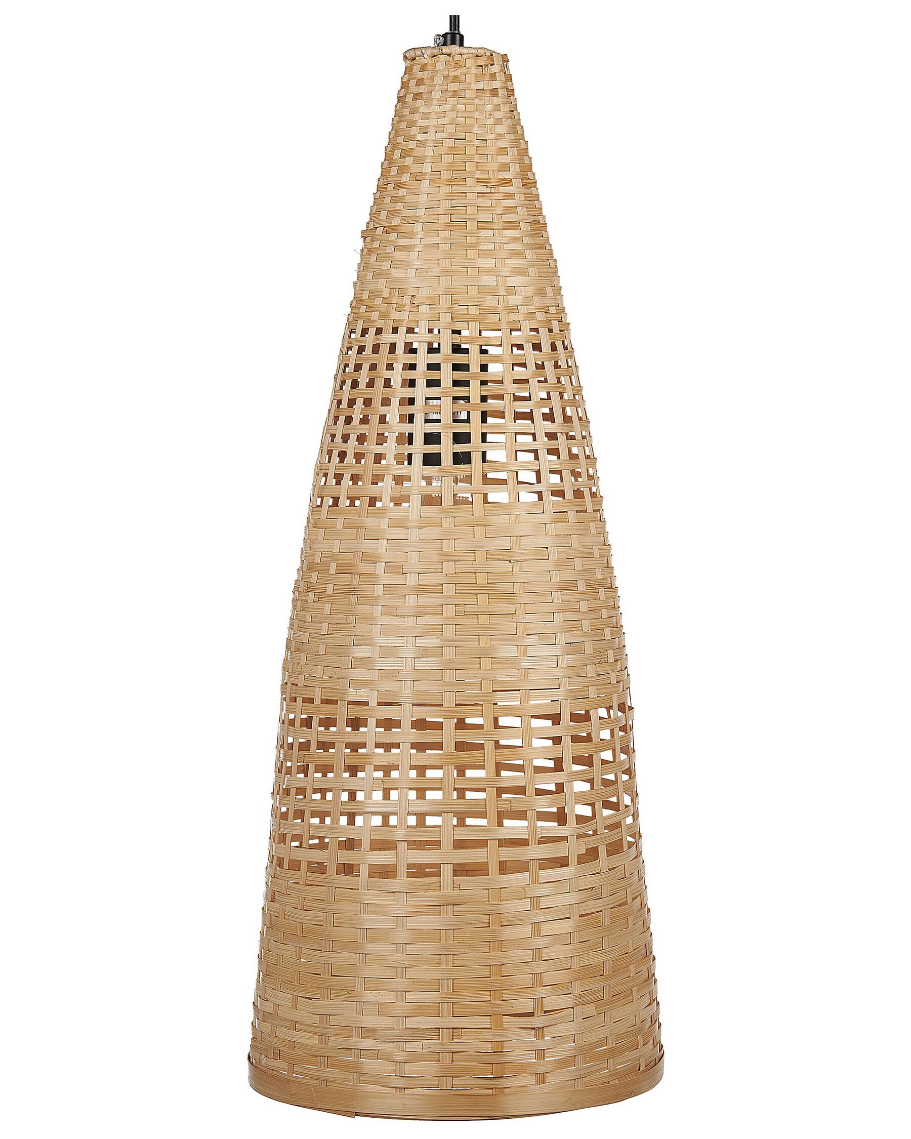 Bambusová závěsná lampa světlé dřevo SUAM_827196