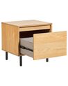 1 Drawer Bedside Table Light Wood NIKEA_874855