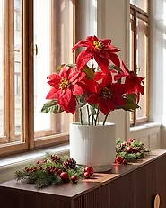 Pianta artificiale CHRISTMAS FLOWER 61 cm Rosso_1174966