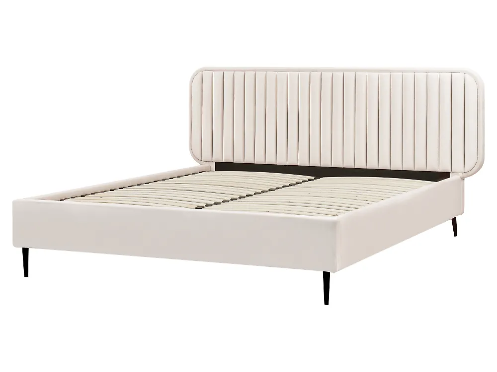 Cama Terciopelo BRIN 160 x 200 cm Beige_1183966