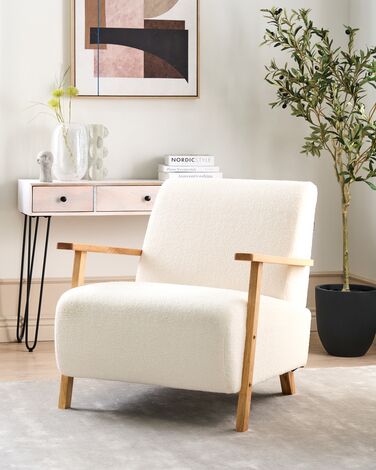 Boucle Armchair Light Beige LESJA