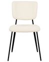 Sada 2 jídelních židlí s buklé čalouněním krémově bílé NELKO_884721