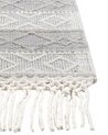 Teppich Wolle grau / weiß 160 x 230 cm Fransen Kurzflor TONYA_856526