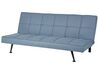 Sofá-cama de 3 lugares em tecido azul HASLE_912899