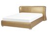 Kožená vodní postel 160 x 200 cm zlatá PARIS_103555