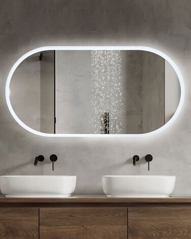 LED Wall Mirror 120 x 60 cm Silver CHATEAUROUX