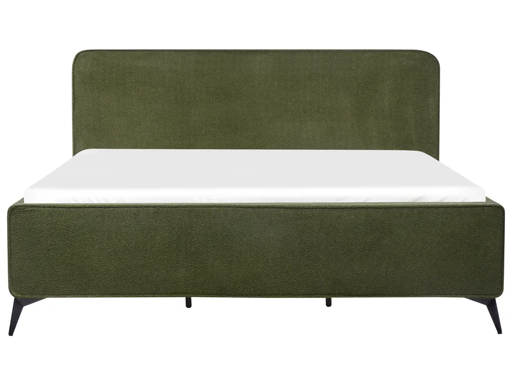 Bed Boucle VALOGNES 180 x 200 cm (EU Super King) Dark Green_933757