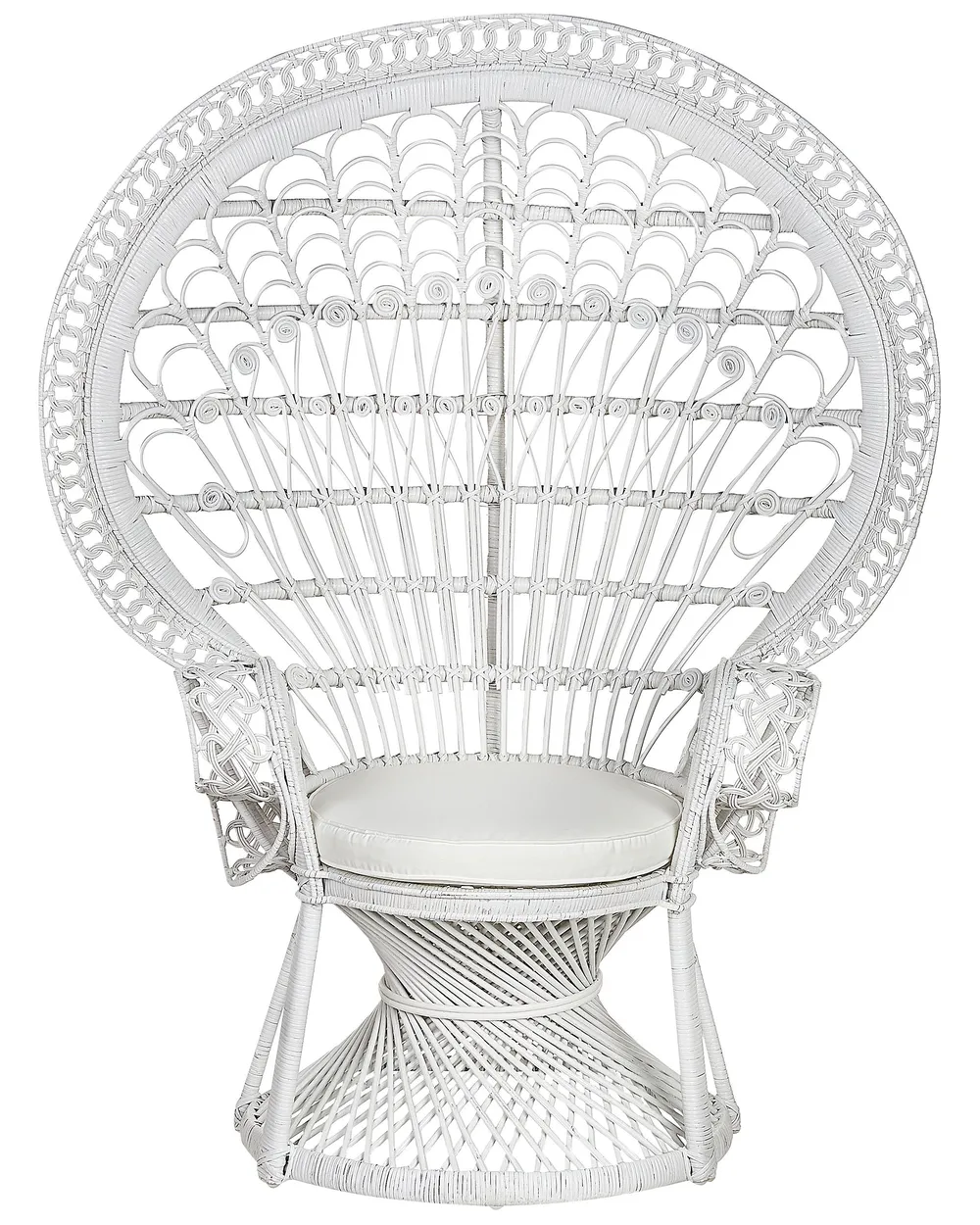 Sedia Peacock EMMANUELLE Rattan Bianco_836242