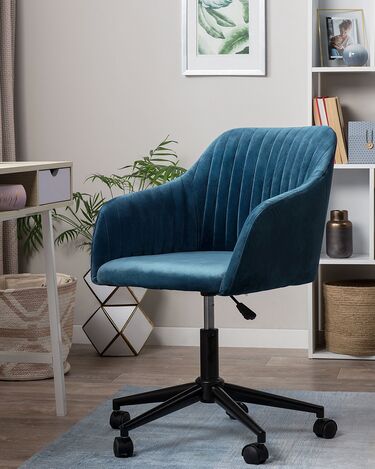 Velvet Desk Chair Teal Blue VENICE