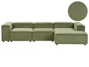 Modular Corner Sofa 4 Seater ARDAL Corduroy Green Left Hand_947345