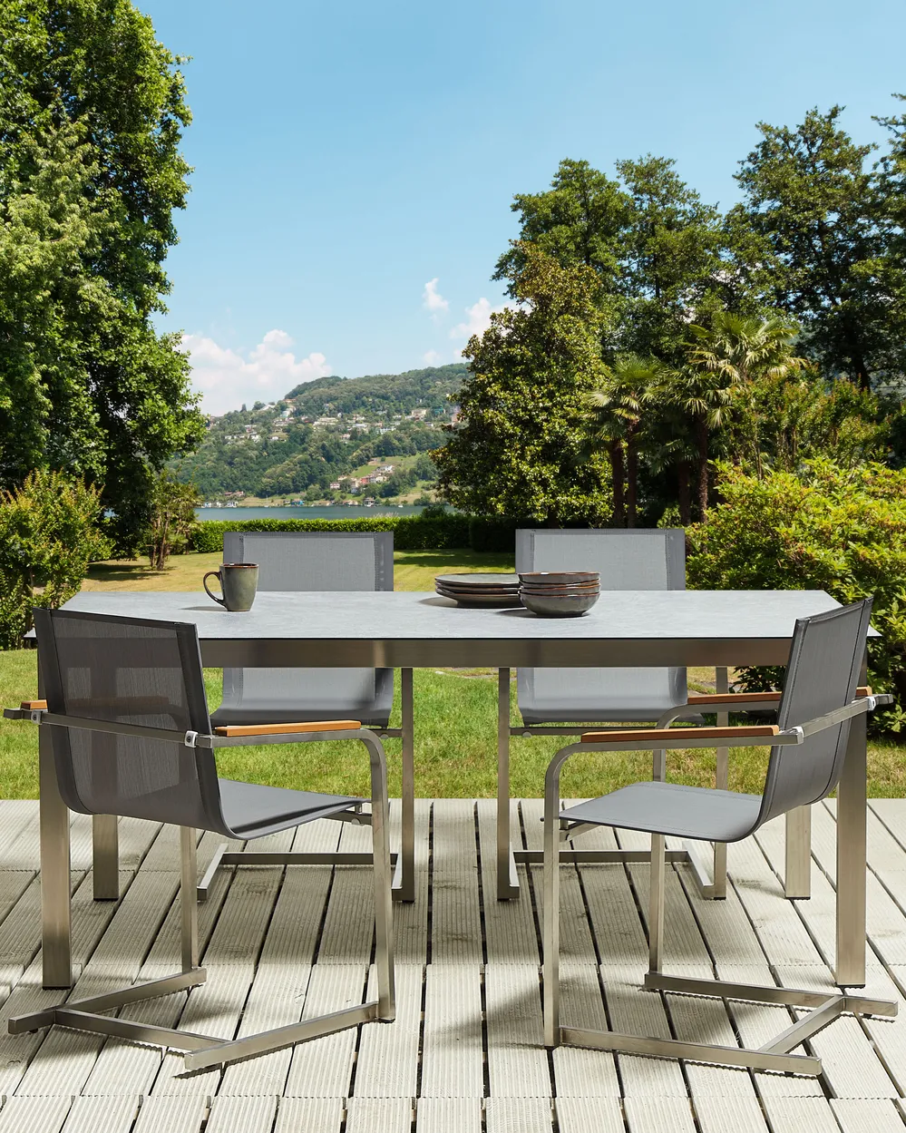 Set di sedie da giardino COSOLETO Acciaio inox Grigio