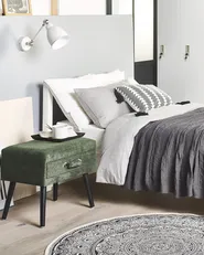 1 Drawer Bedside Table EUROSTAR Corduroy Dark Green_773680