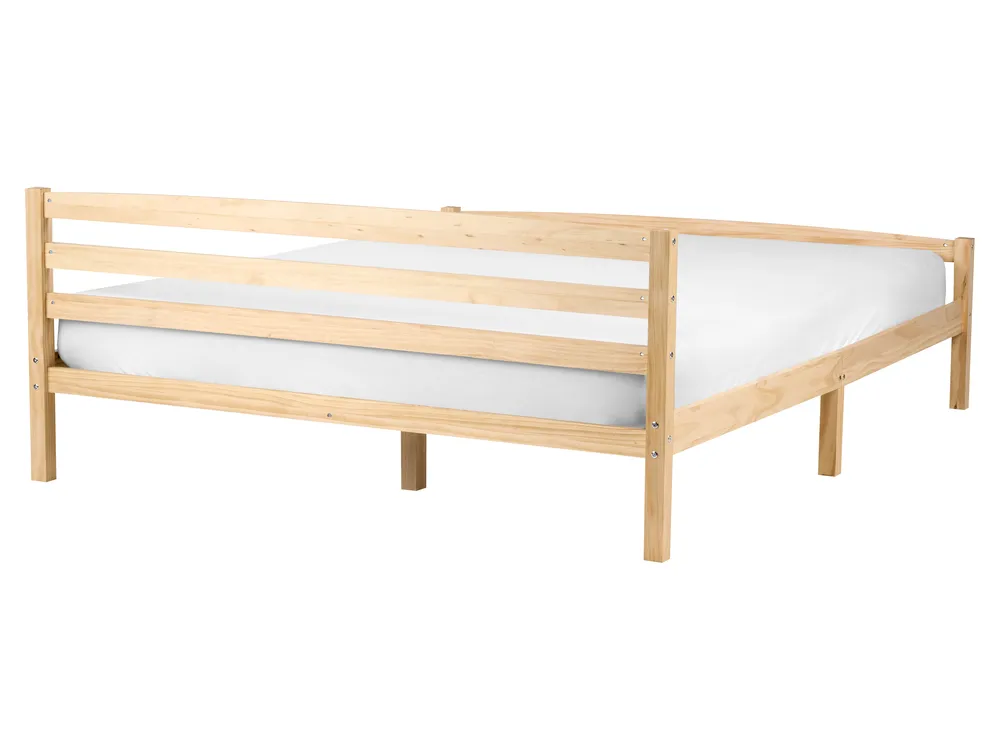 Bed Pine Wood ECHALLON 160 x 200 cm (EU King Size) Light Brown_1113295
