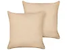 Set of 2 Decorative Cushions LEUZEA 45 x 45 cm Boucle Beige Solid