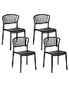 Set of 4 Garden Chairs GELA Black