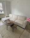 Right Hand Fabric Corner Sofa Bed Beige ROMEDAL_832280