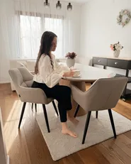 Set di 2 sedie da pranzo TIRANO Lino sintetico Beige_1065360