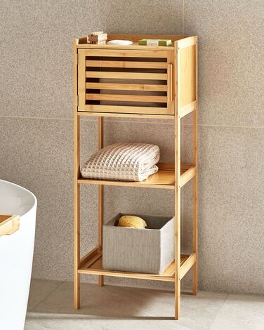 Bamboo Bathroom Shelving Unit Light Wood BECKLEY 