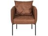 Sofa Set Leinenoptik / Kunstleder dunkelblau / braun 5-Sitzer MALMOS_931670