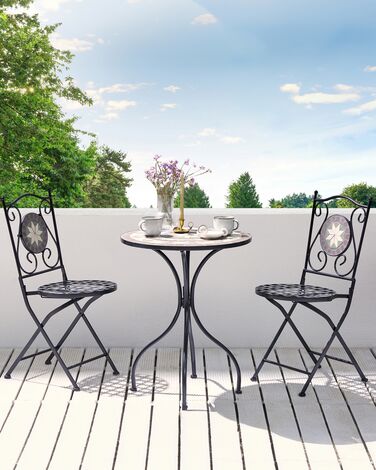 Set of 2 Metal Garden Chairs Black CARIATI