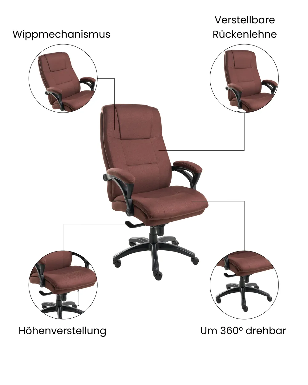 Chefsessel MAGNUS Leinen Braun_1071102