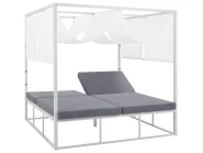 Garden Daybed PALLANZA Metal White_800592