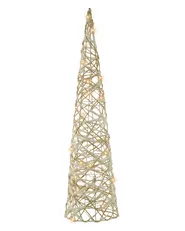 Set of 3 Christmas Decorations TUELSO 60/80/100 cm Christmas Tree White/ Gold_1025051