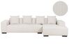 Left Hand Jumbo Cord Corner Sofa Off-White LUNGO_898322