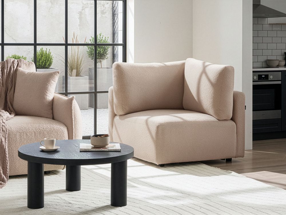 Eckmodul MESNALI Bouclé Beige