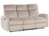 Conjunto de sofás 6 lugares manualmente reclináveis em veludo creme VERDAL_921773