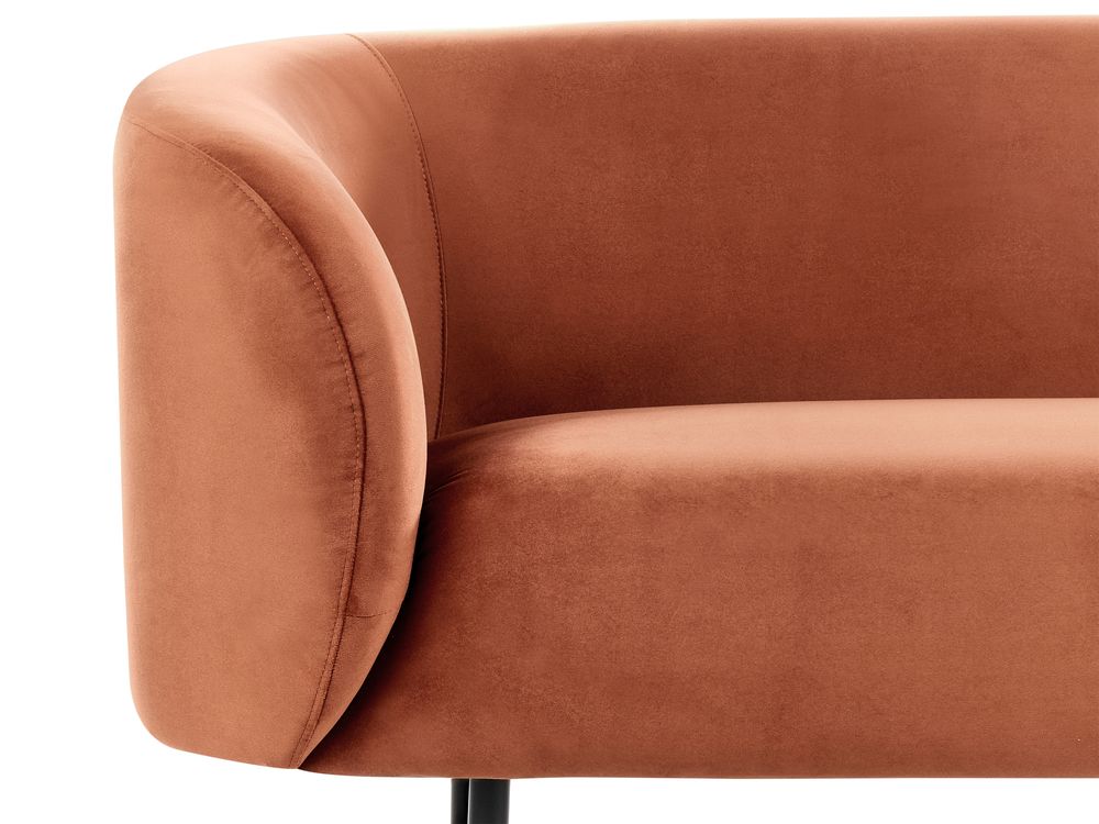 Sofa dla 2 osób LOEN Welur Pomarańczowy - Beliani.pl