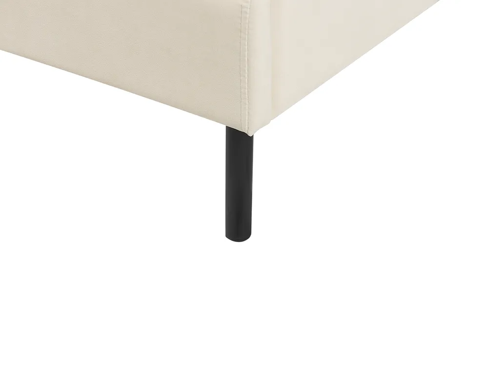 Bed Velvet ARETTE 180 x 200 cm (EU Super King) Light Beige_875253