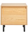 1 Drawer Bedside Table Light Wood NIKEA_874853