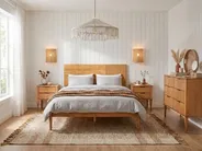 Bedroom Set Pine Wood FLAVIGNAC 140 x 200 cm (EU Double) Light Brown_1118467