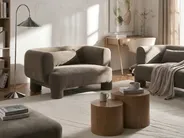 Sofa 2 Seater HOGBO Fabric Brown_1049905
