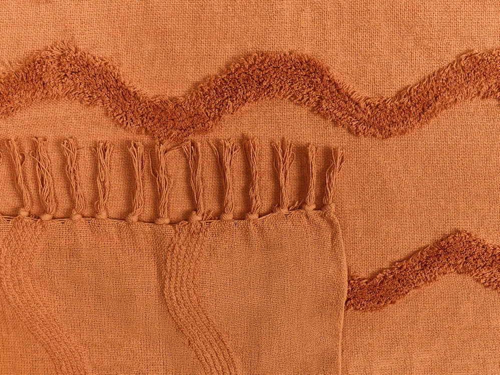 Koc KHARI Bawełna 150 x 200 cm Pomarańczowy_1067522