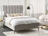 Sametová postel s úložným prostorem 140 x 200 cm šedá SEZANNE_800040