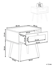 1 Drawer Bedside Table ALBANY Light Brown_963415